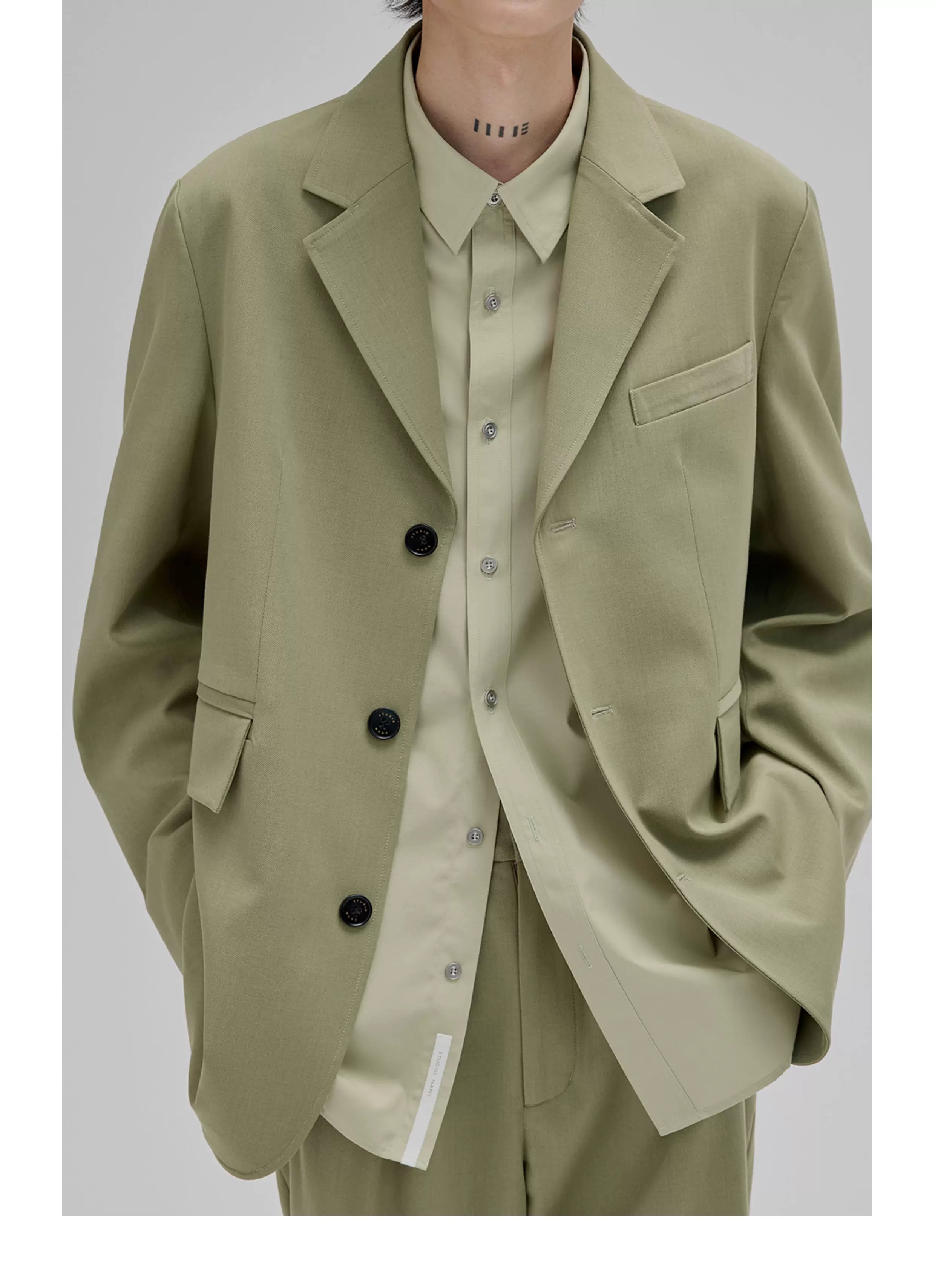 Basic Long Sleeve Cotton Blend Shirt