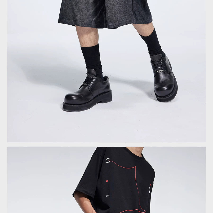 Special Waistband Tailored Washed Denim Shorts