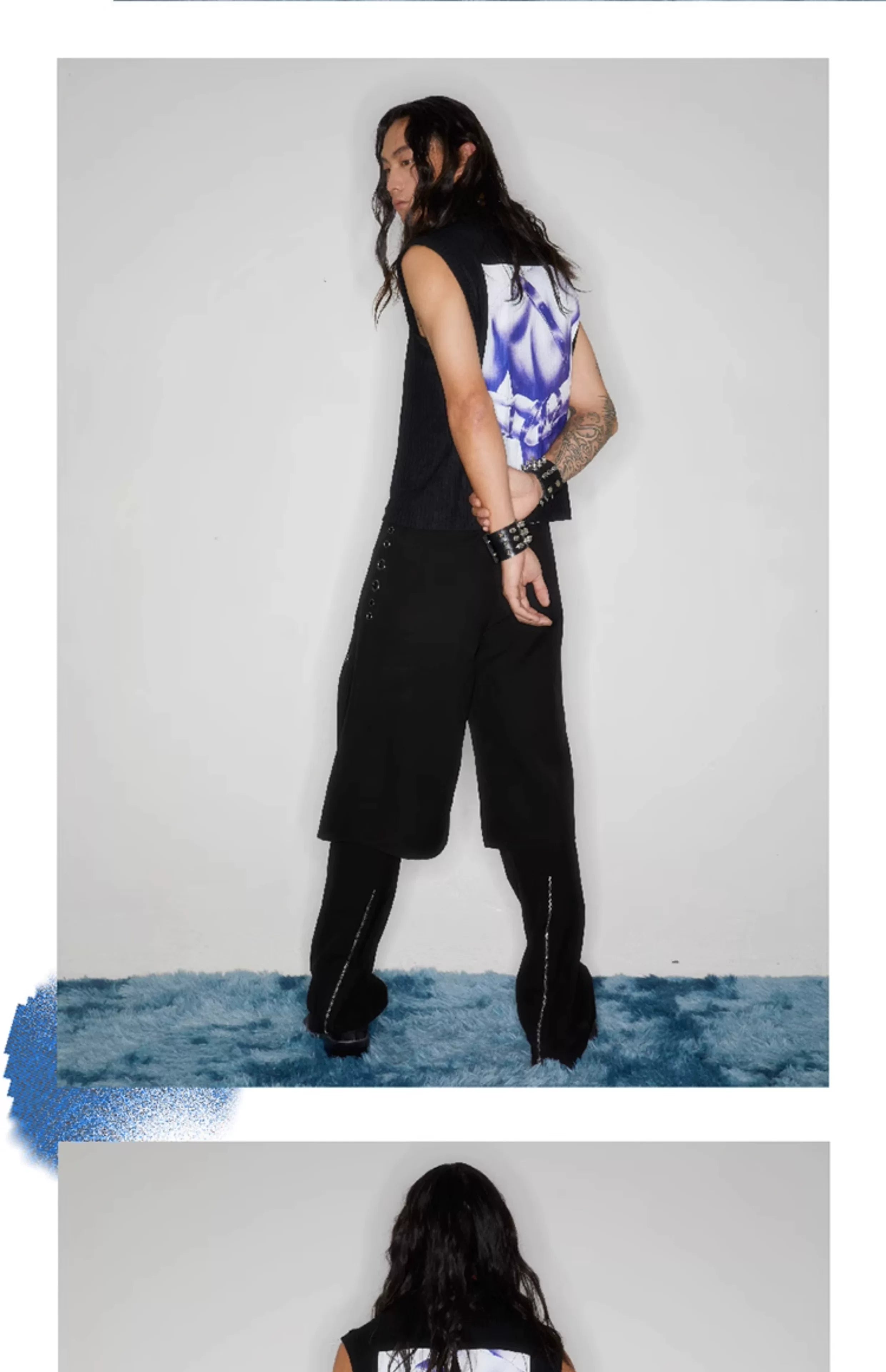 Stretchy Sleeveless Vintage Punk Print Top