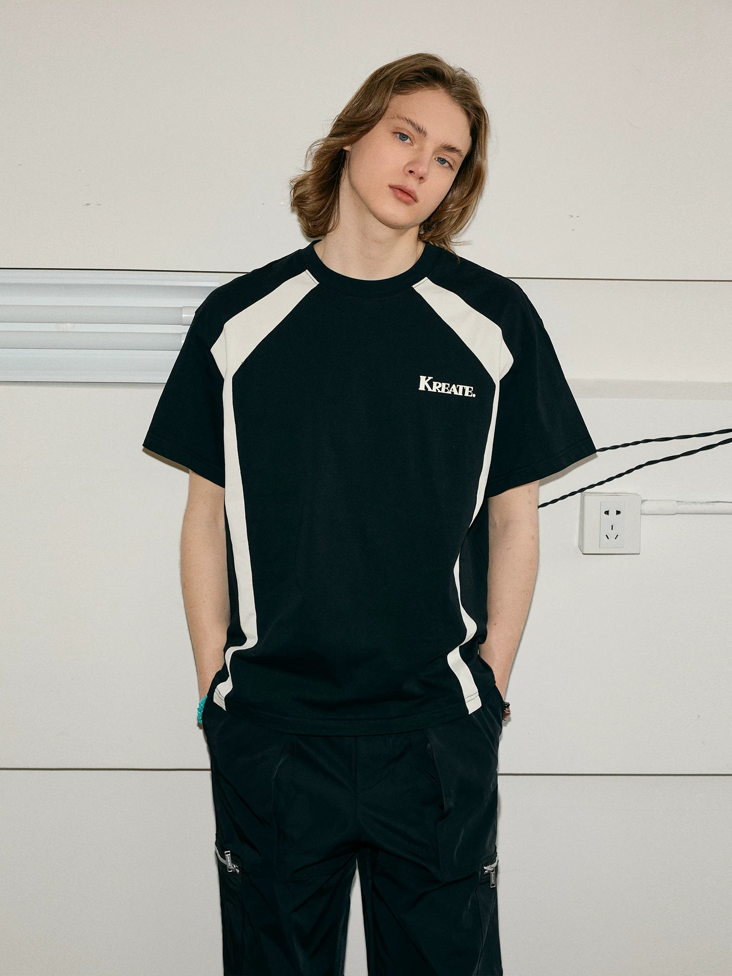 260g Cotton Color Block Couple Tees