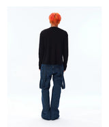 Men's Black & White Long-Sleeve Cooling Cardigan