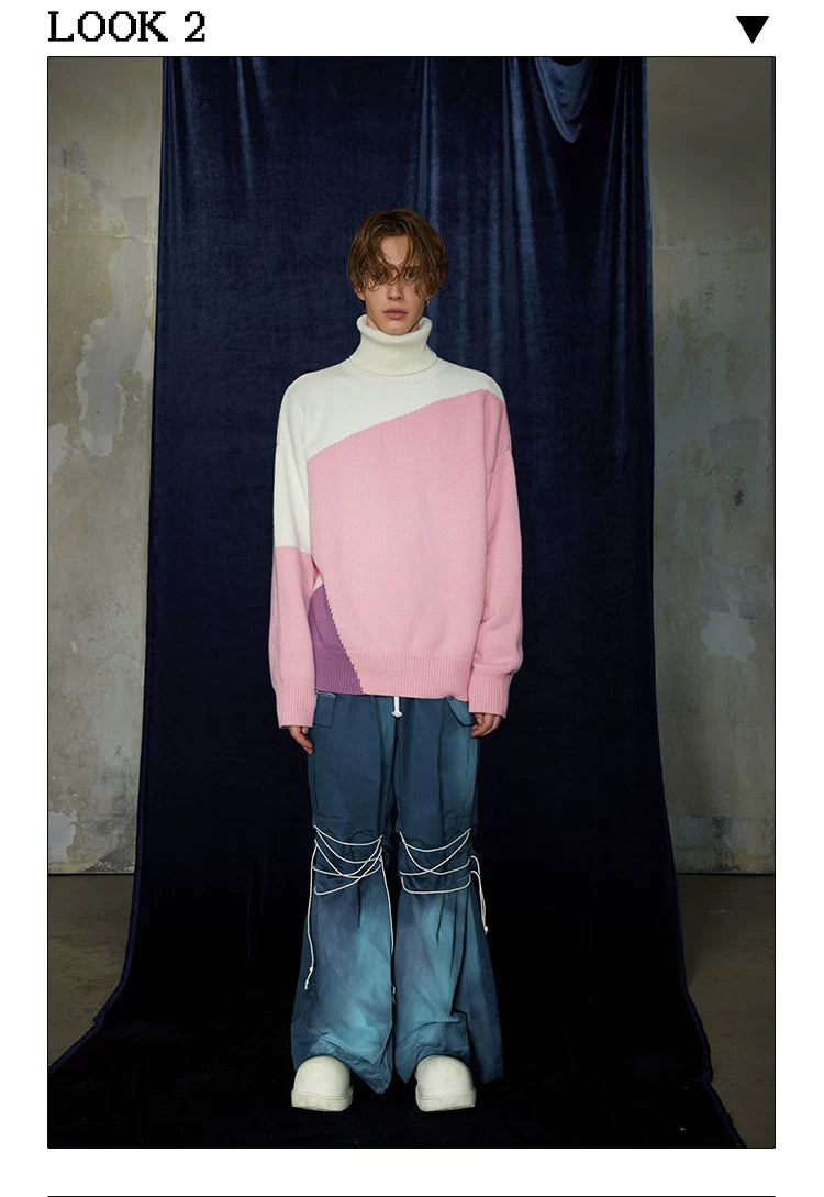 Mid-length Thick Wool Blend Turtleneck Sweater