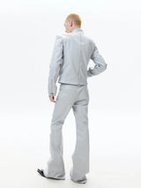 Zipped Fitted Short Biker Jacket