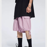 Casual Three Color Pocket Drawstring Shorts