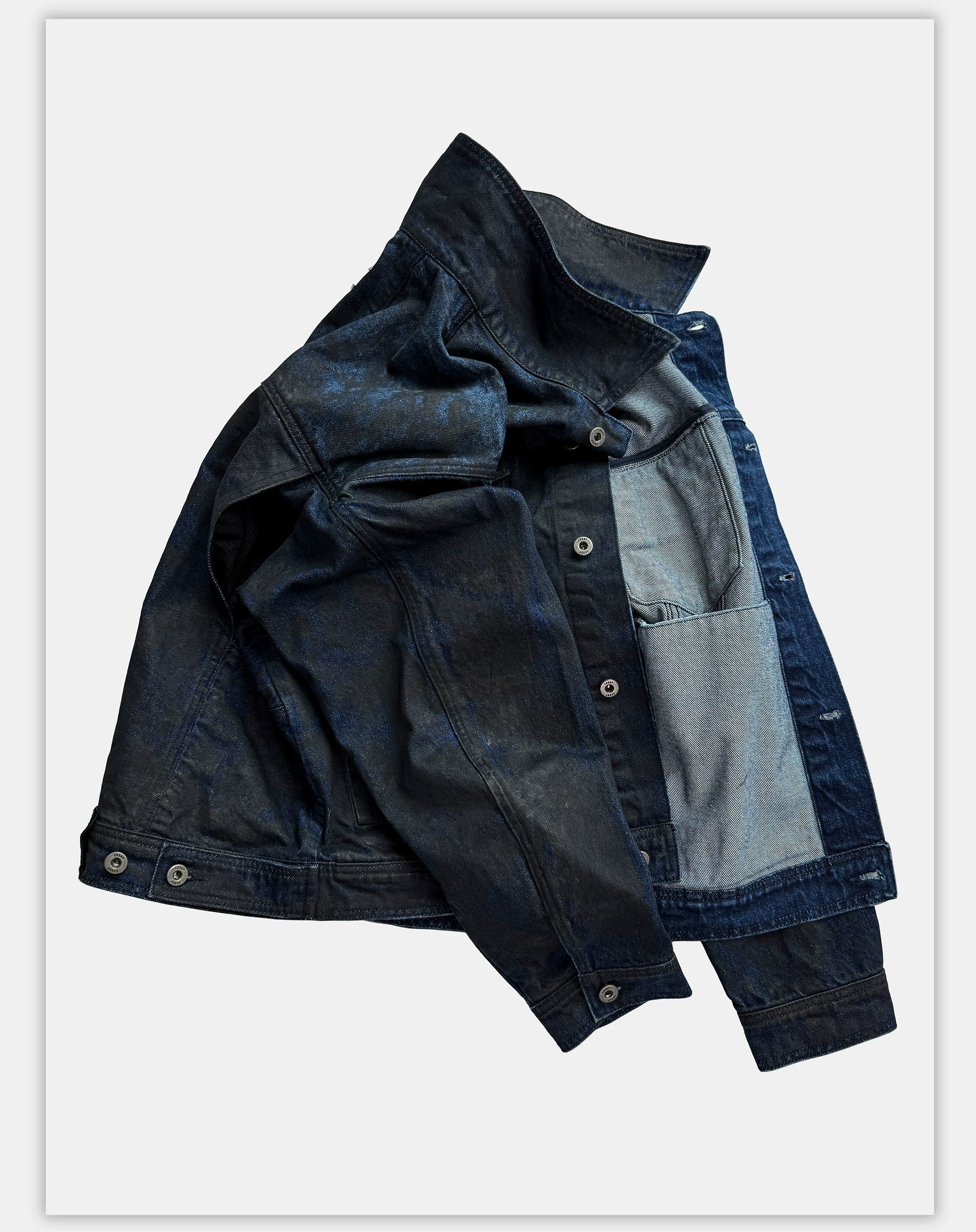 Distressed Ice Blue Ombre Denim Jacket