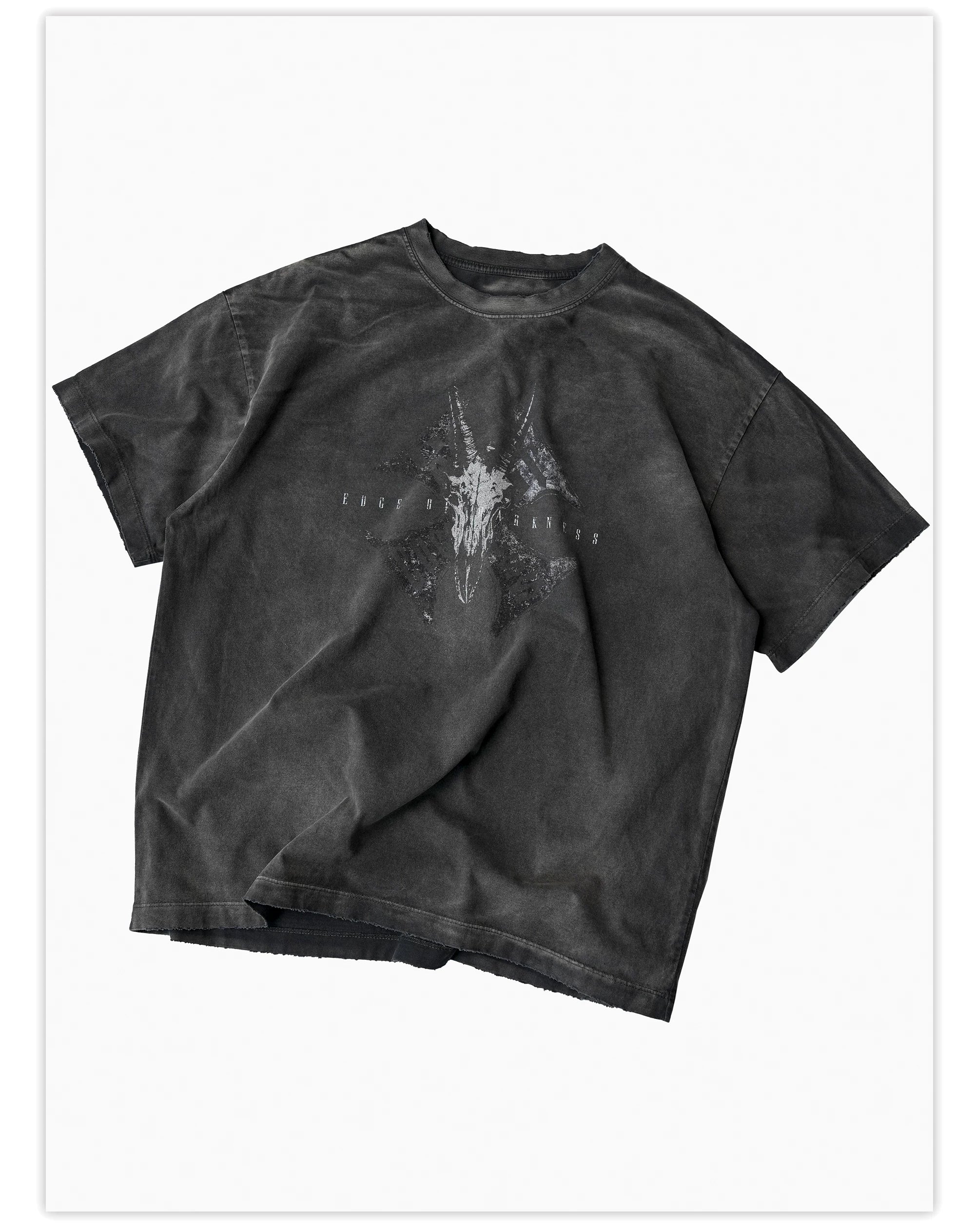 Demon Goat Distressed Printed Loose Tee