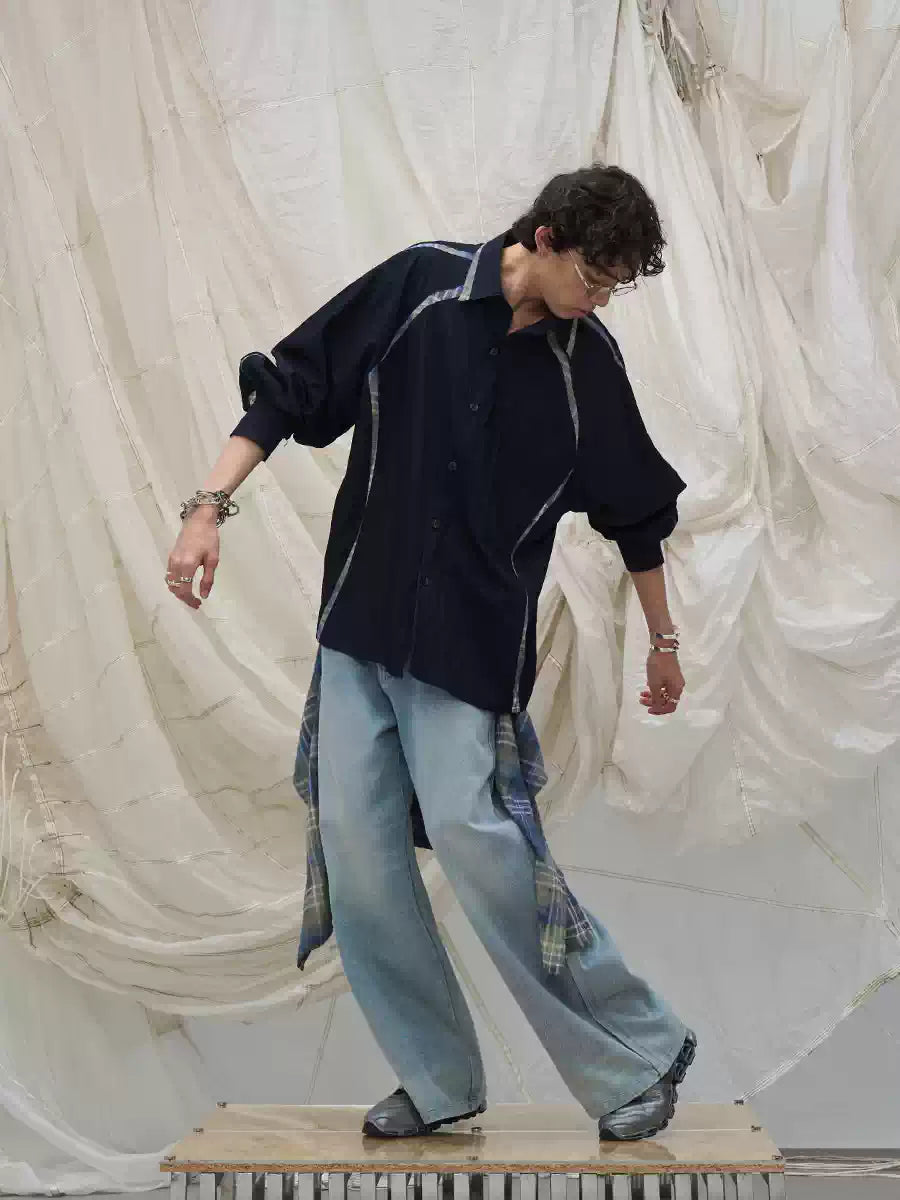Washed Denim Split Shirt