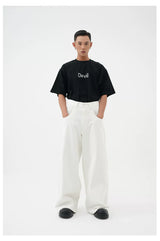 Black Sequin Devil Wing Tee