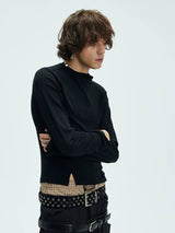 Slim Fit Two-Color Long Base Tees