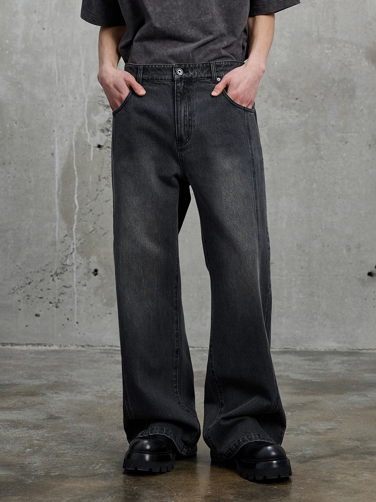 Vintage Washed Flared Denim Pants