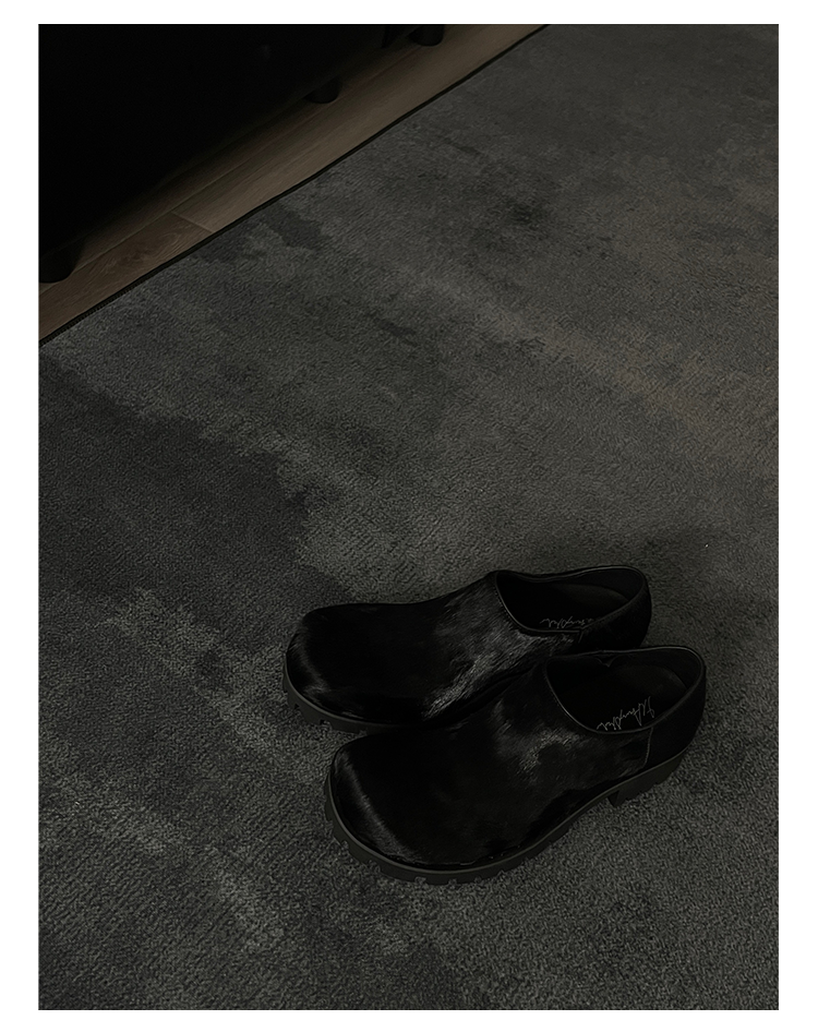 5cm Heightened Horsehair Leather Derby Shoes