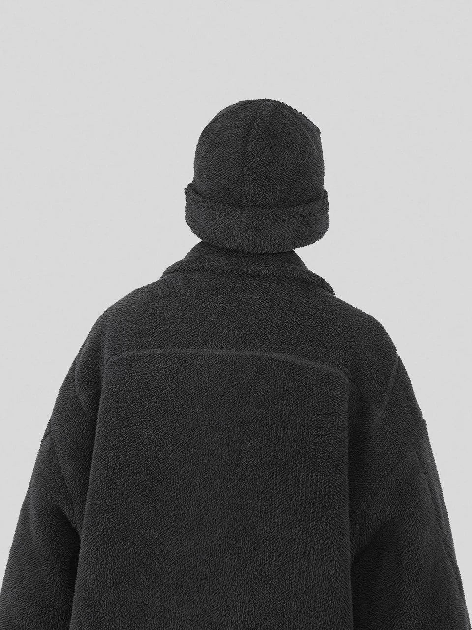 Distressed Black Fleece Bucket Hat