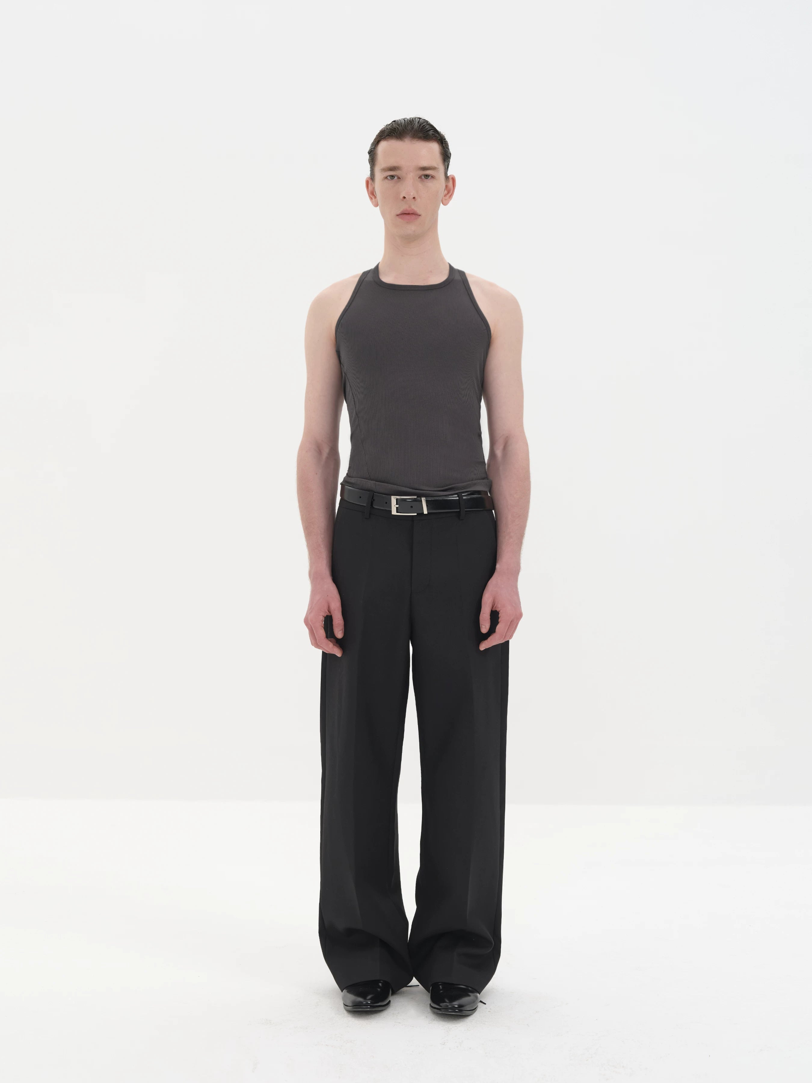 Wrinkle Free Straight Wool Dress Pants