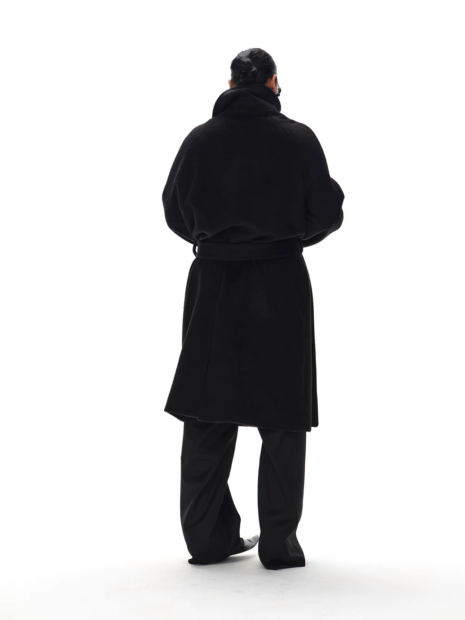 Men's Knee-length Suri Wool Overcoat