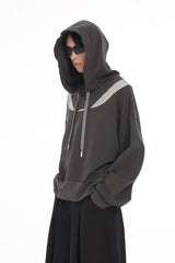 Irregular Patchwork Liquid Metal Loose Hoodie