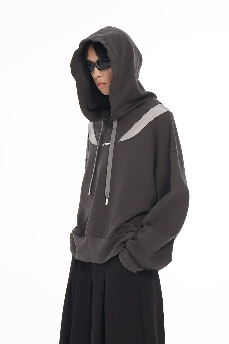 Irregular Patchwork Liquid Metal Loose Hoodie
