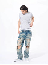 Men’s Rhinestone Skull Striped Tees