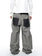 Men's Raw Printed Wide Leg Jeans