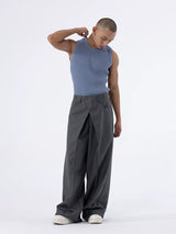 Loose Multi-color Crew Neck Sweater Vest