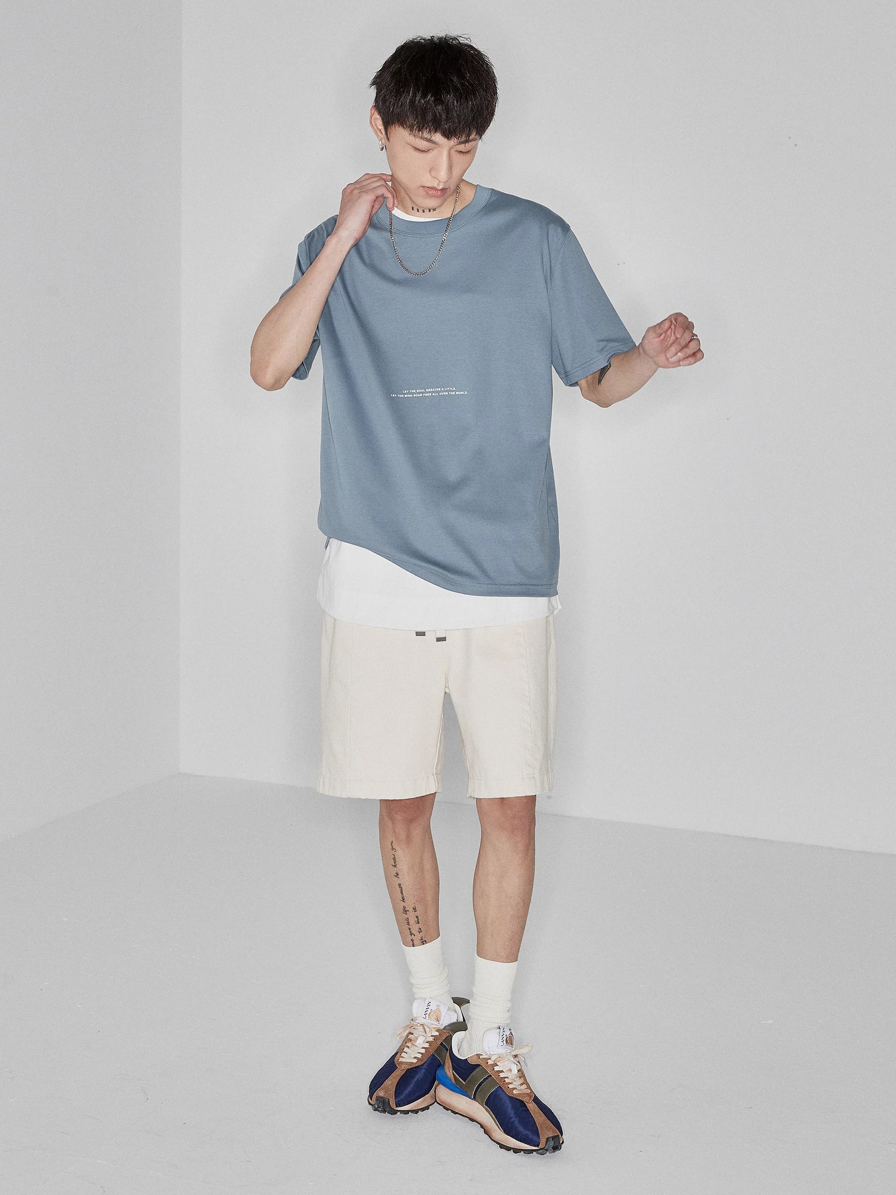 Double-sided Color-block Printed Pima Cotton Tee