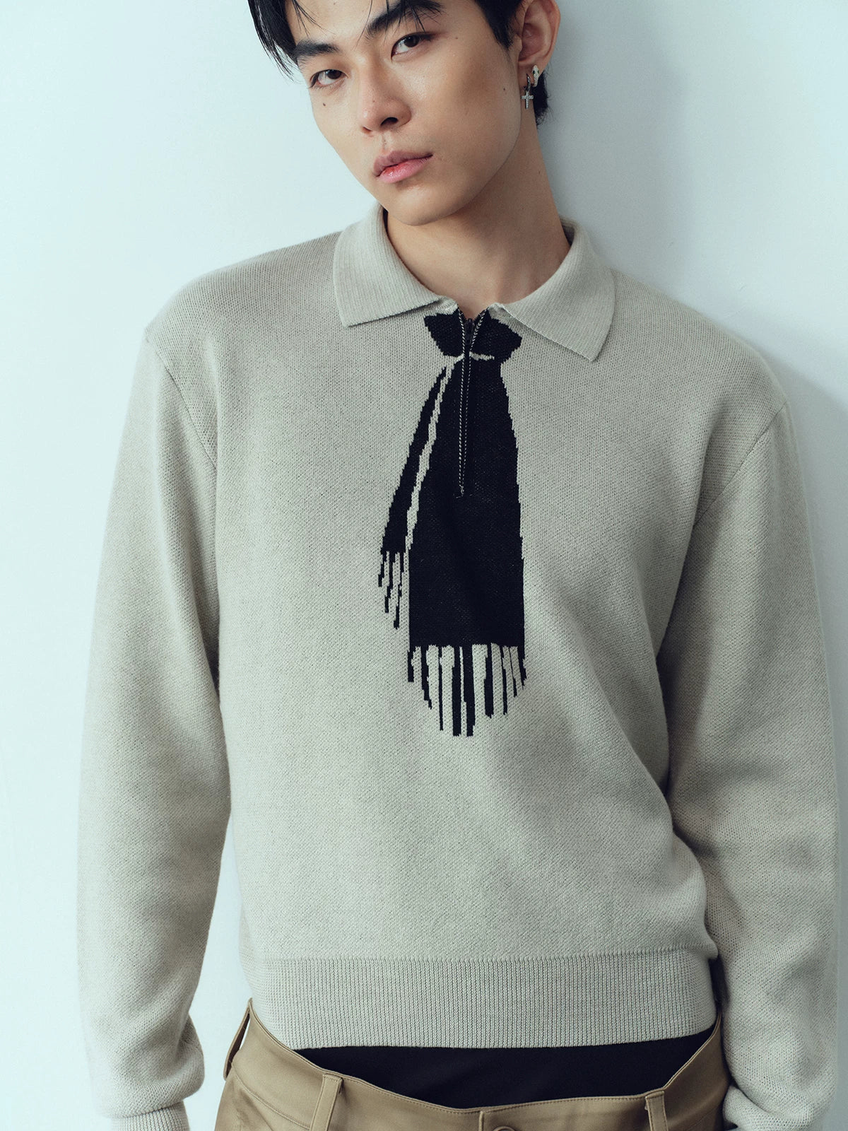 Short Jacquard Casual Wool Sweater