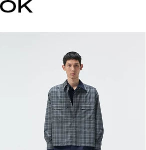 Short Color Block Plaid Cargo Shirt