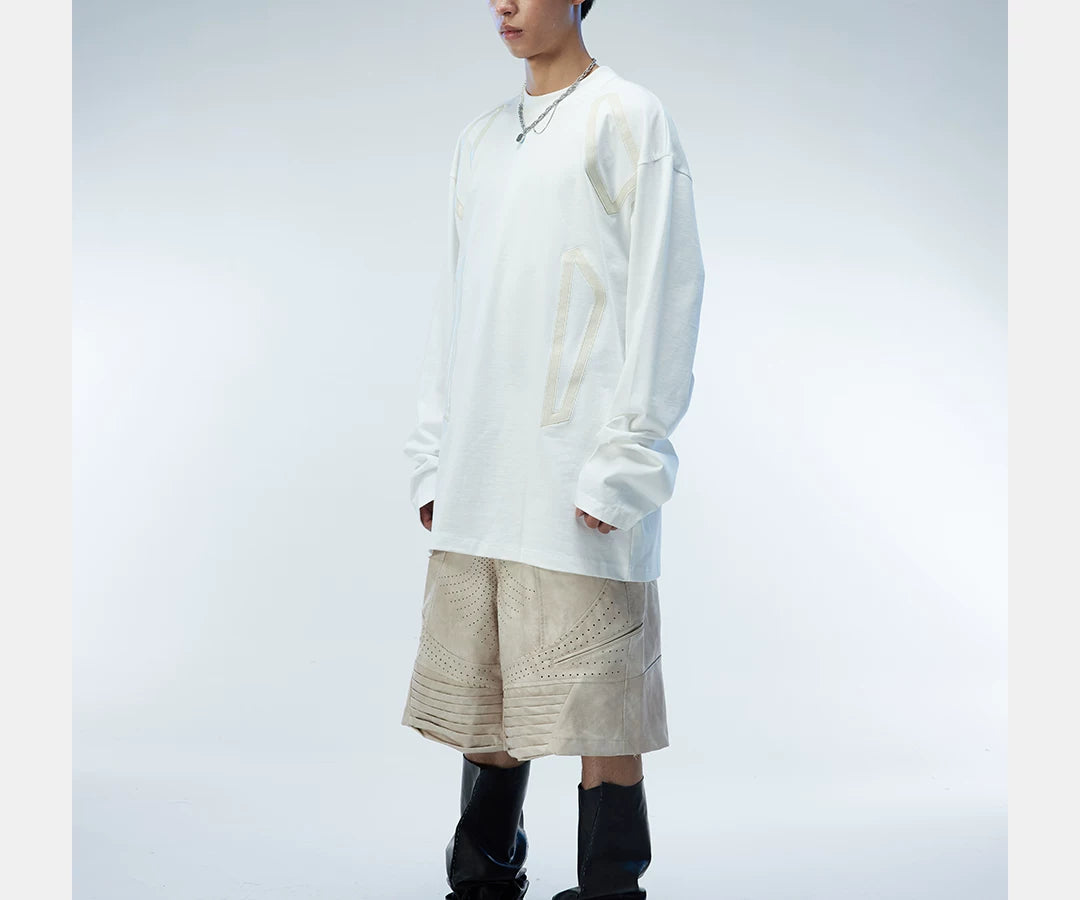 Long Sleeve Unisex Litchi Patch Tee