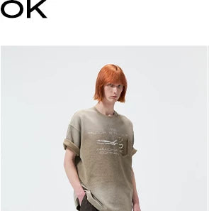 270G Printed Vintage Waffle Cotton Tee