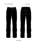 Black Waxed Flared Jeans