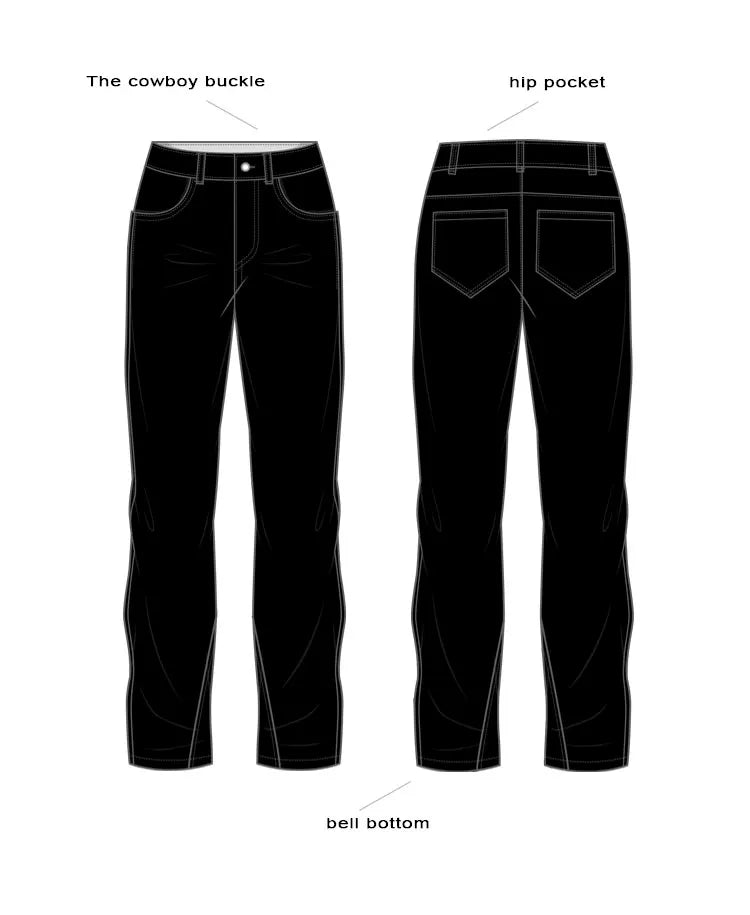 Black Waxed Flared Jeans