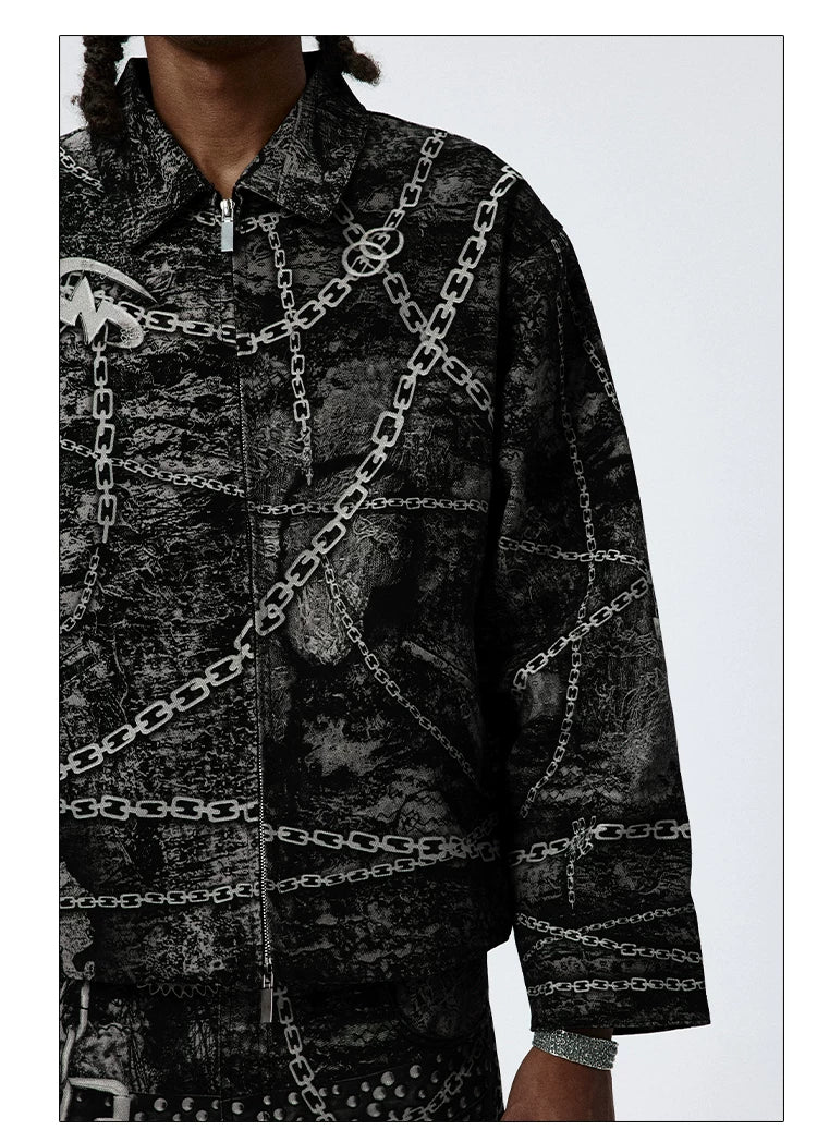 American Chain Print Detroit Work Jacket