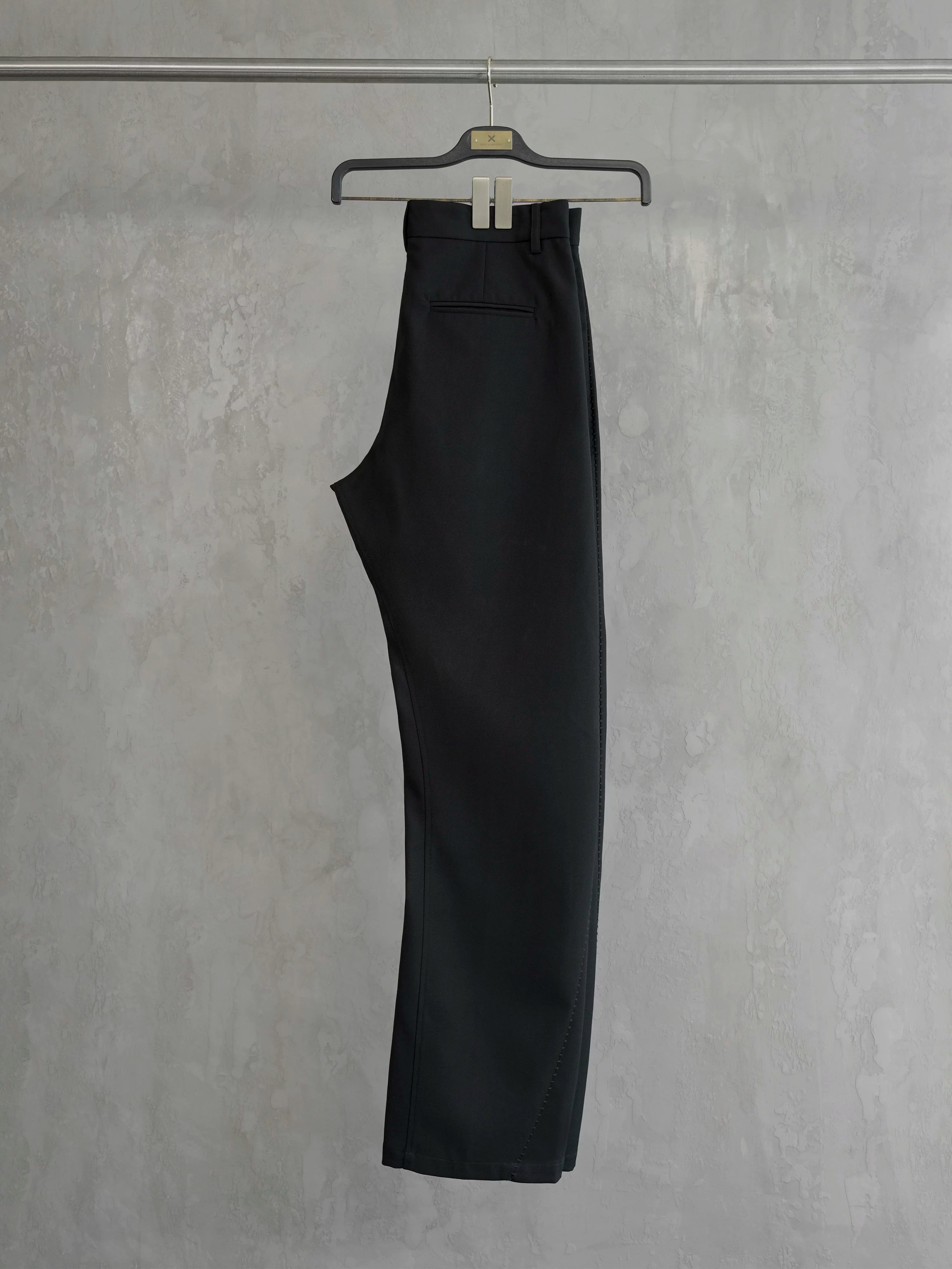 Matte Black Wrinkle-Resistant Dress Pants