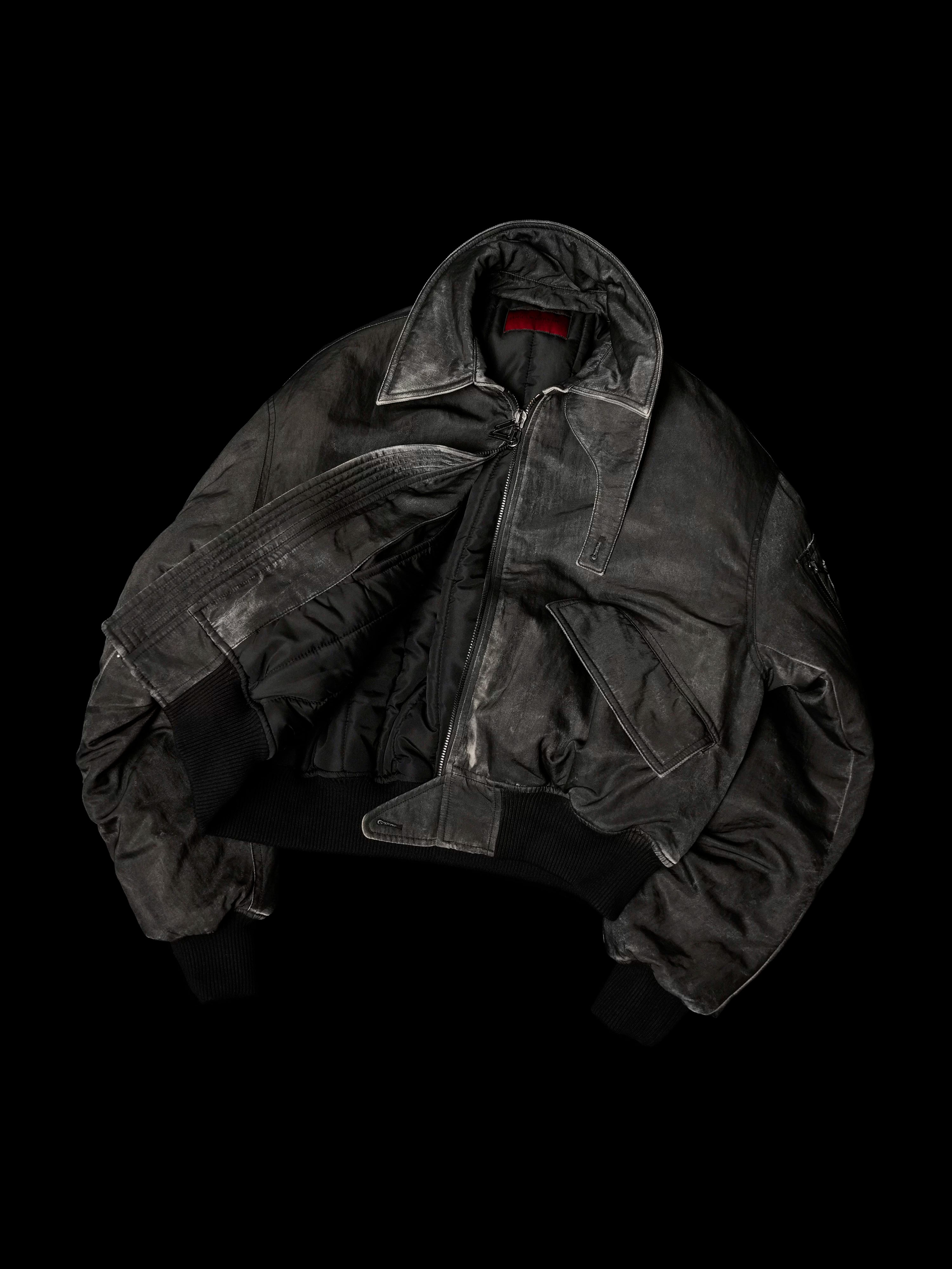 Distressed Boxy Two-Tone 3M Fleece Bomber
