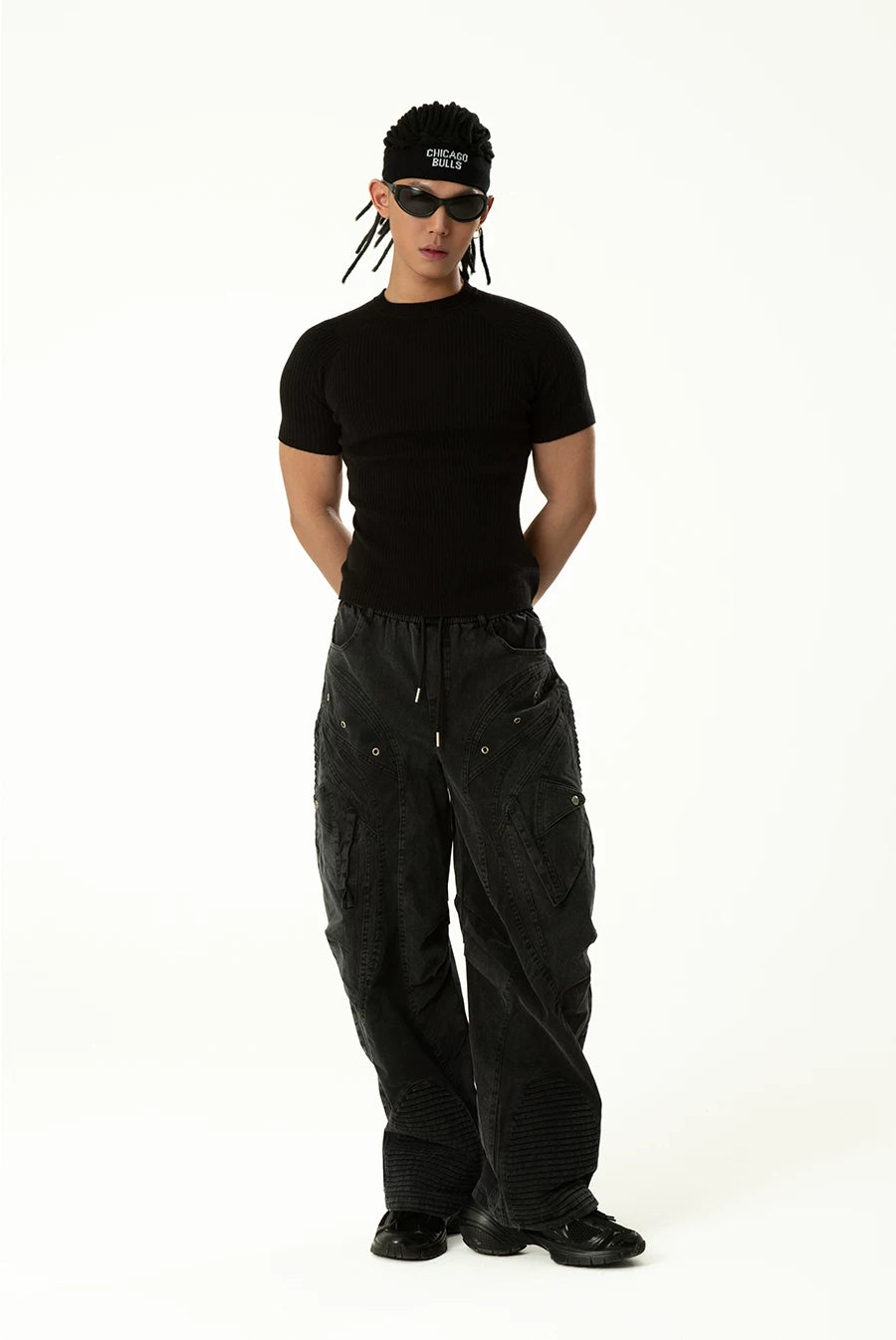 Men's Vintage Wide Leg Cargo Jeans