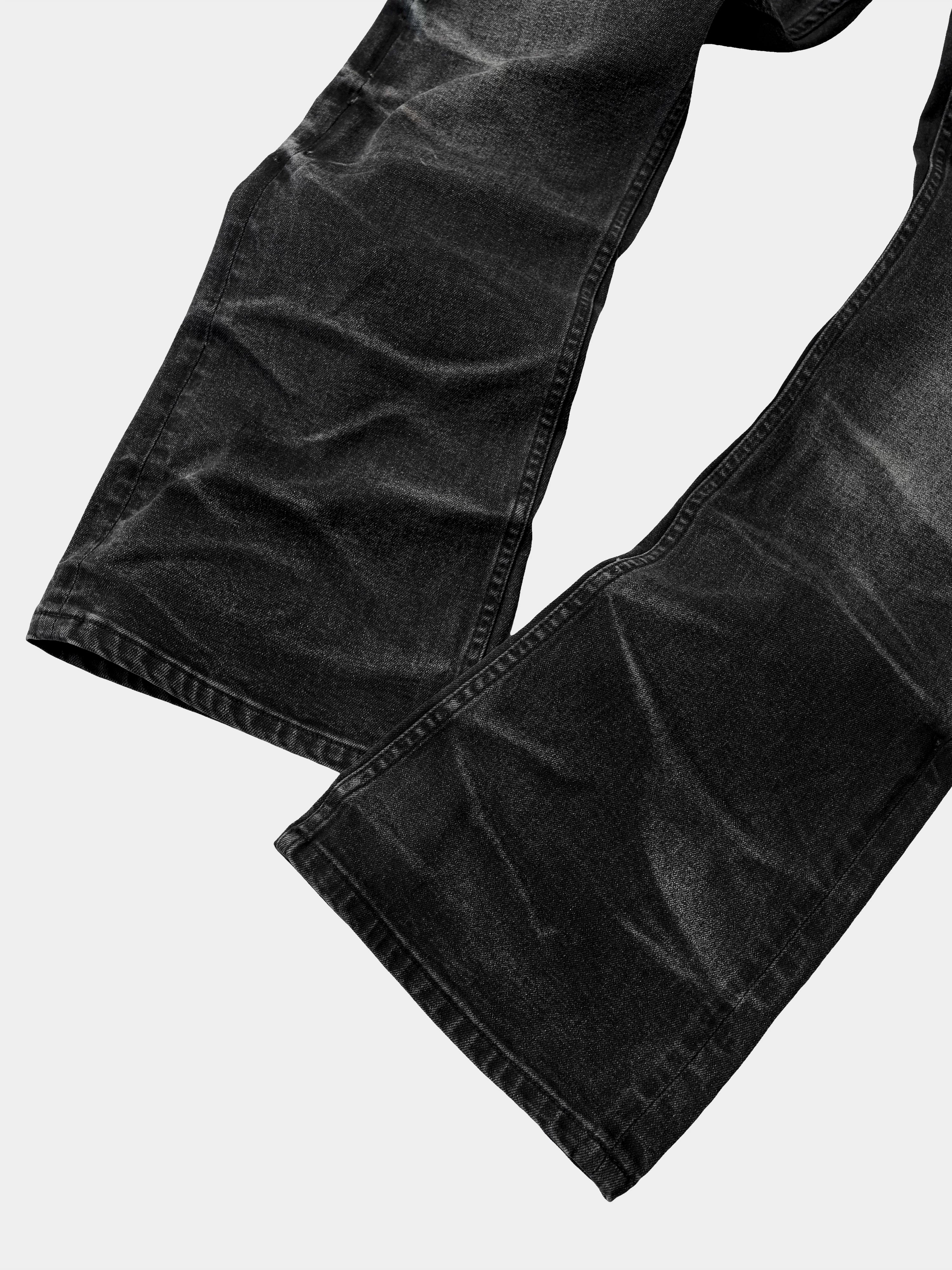 Stretchy Washed Flared Jeans