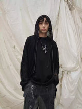 Slim Fit Ninja Sleeve Cutout Hoodie