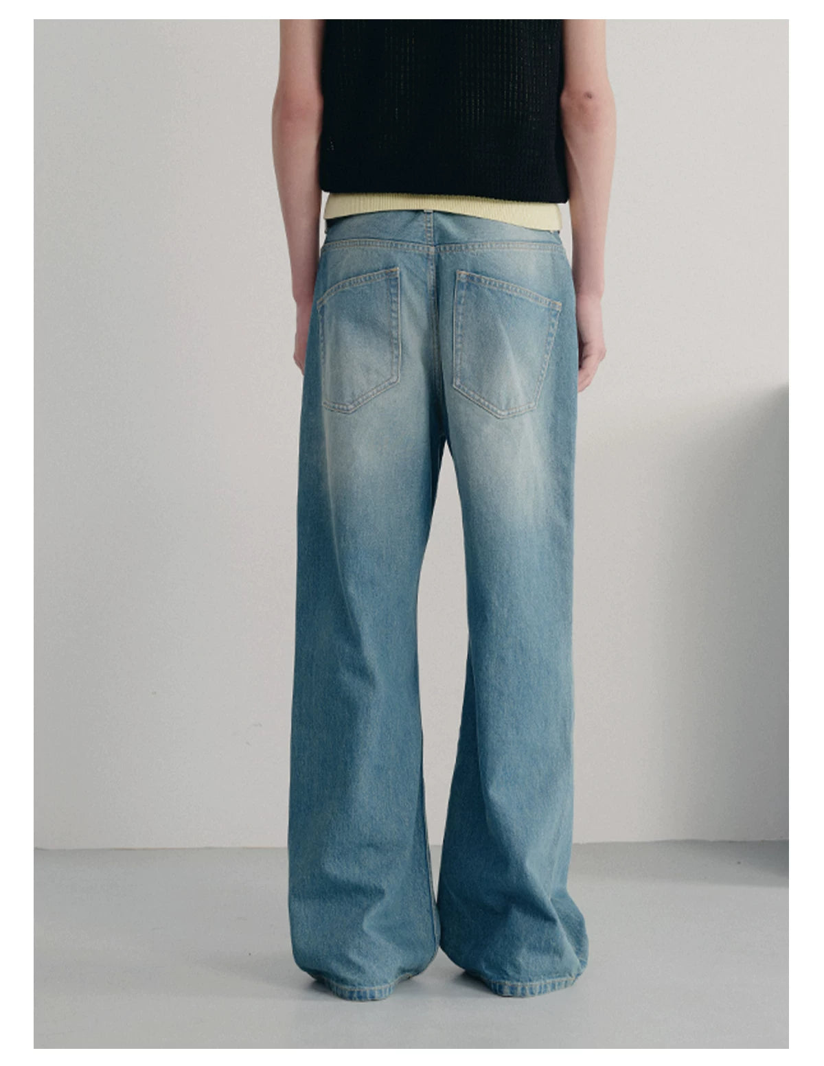 13.5oz Vintage Washed Straight Denim Jeans