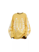 Washed Gradient Printed Rivet Long-Sleeve Tee