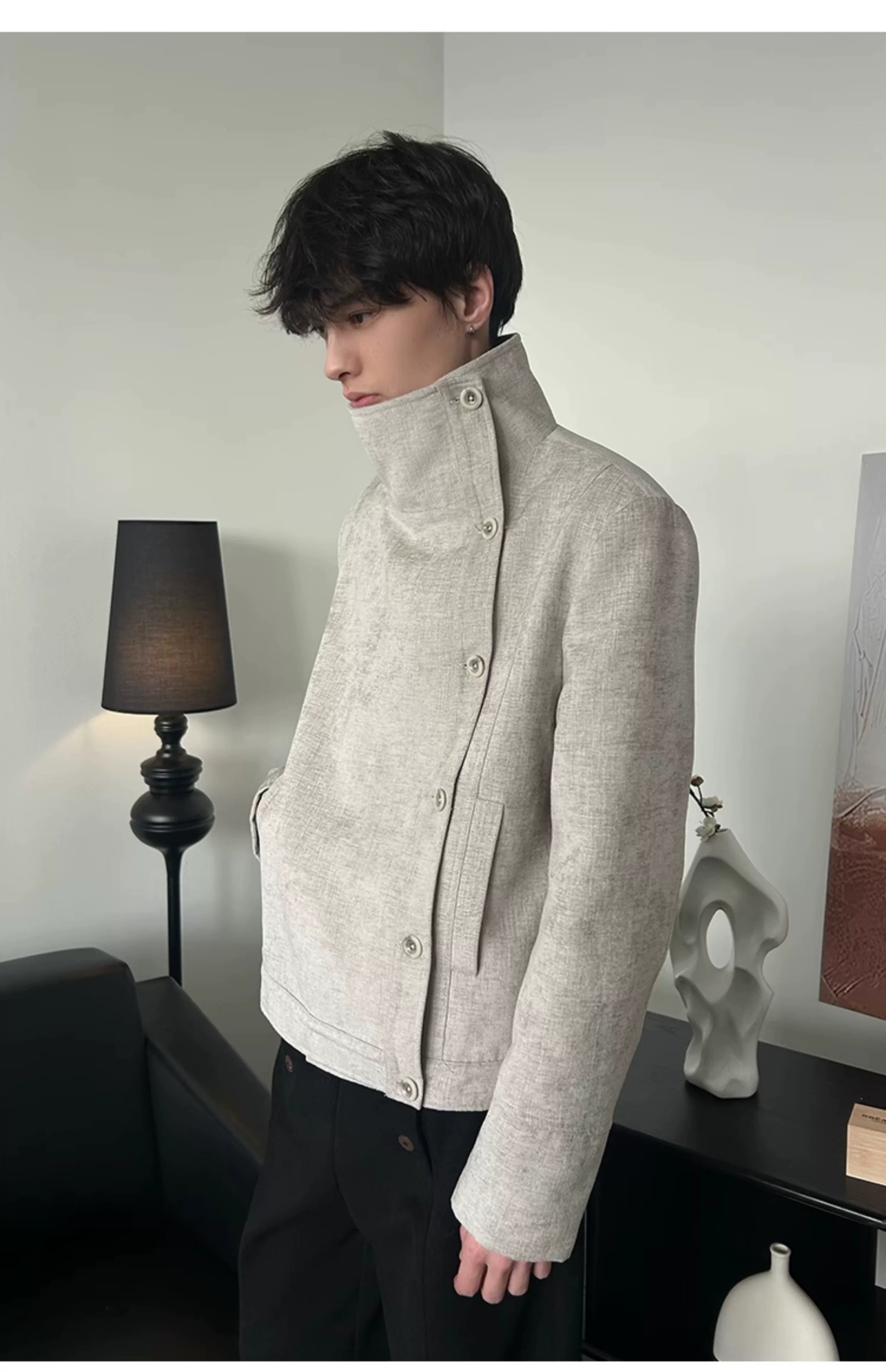 Vintage Irregular Floral Textured Fencing Jacket