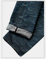 Distressed Washed Blue Straight Leg Jeans