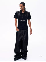 Men's Silver Multi Pocket Wide-Leg Jeans