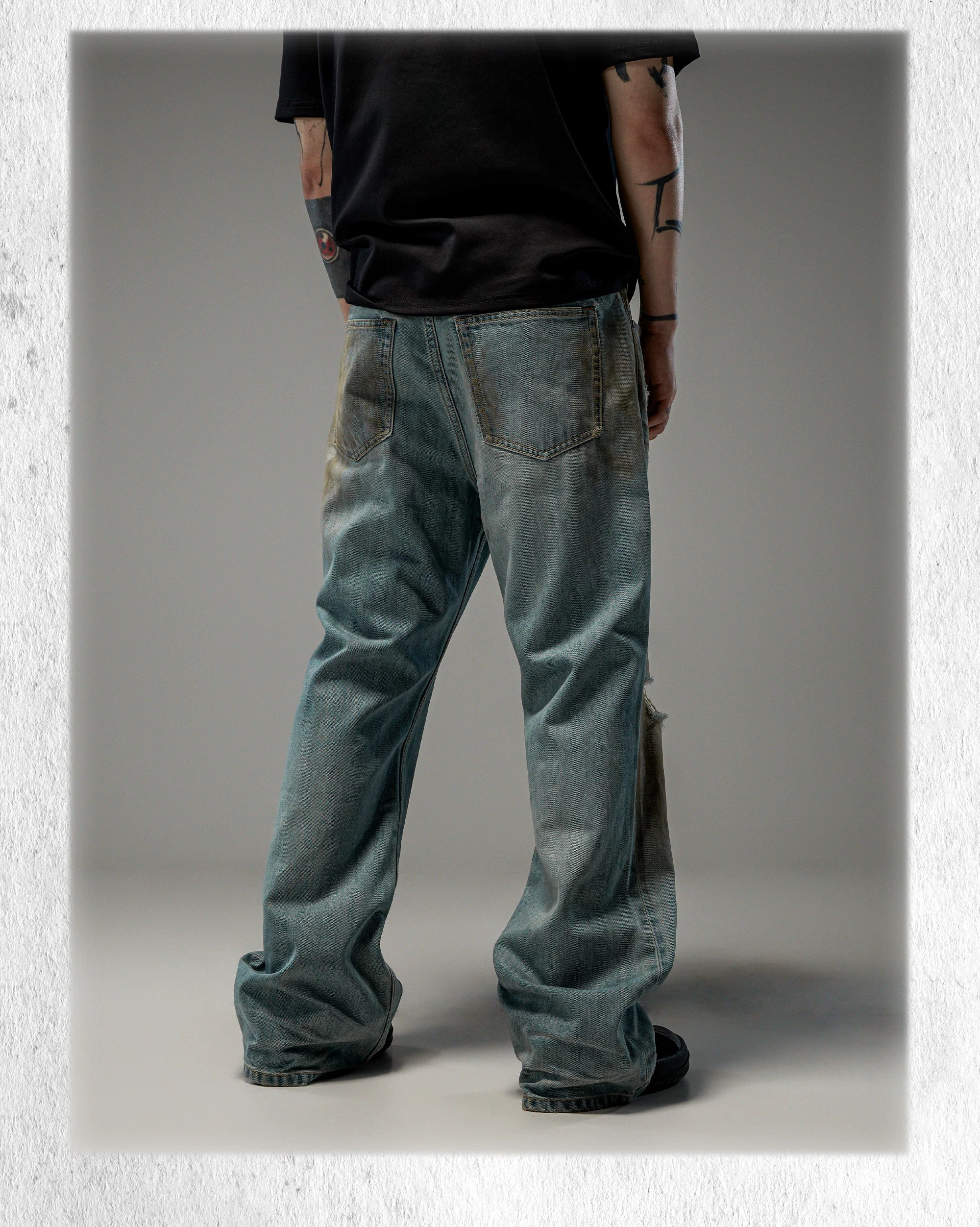 Tawny Distressed Loose Straight Jeans