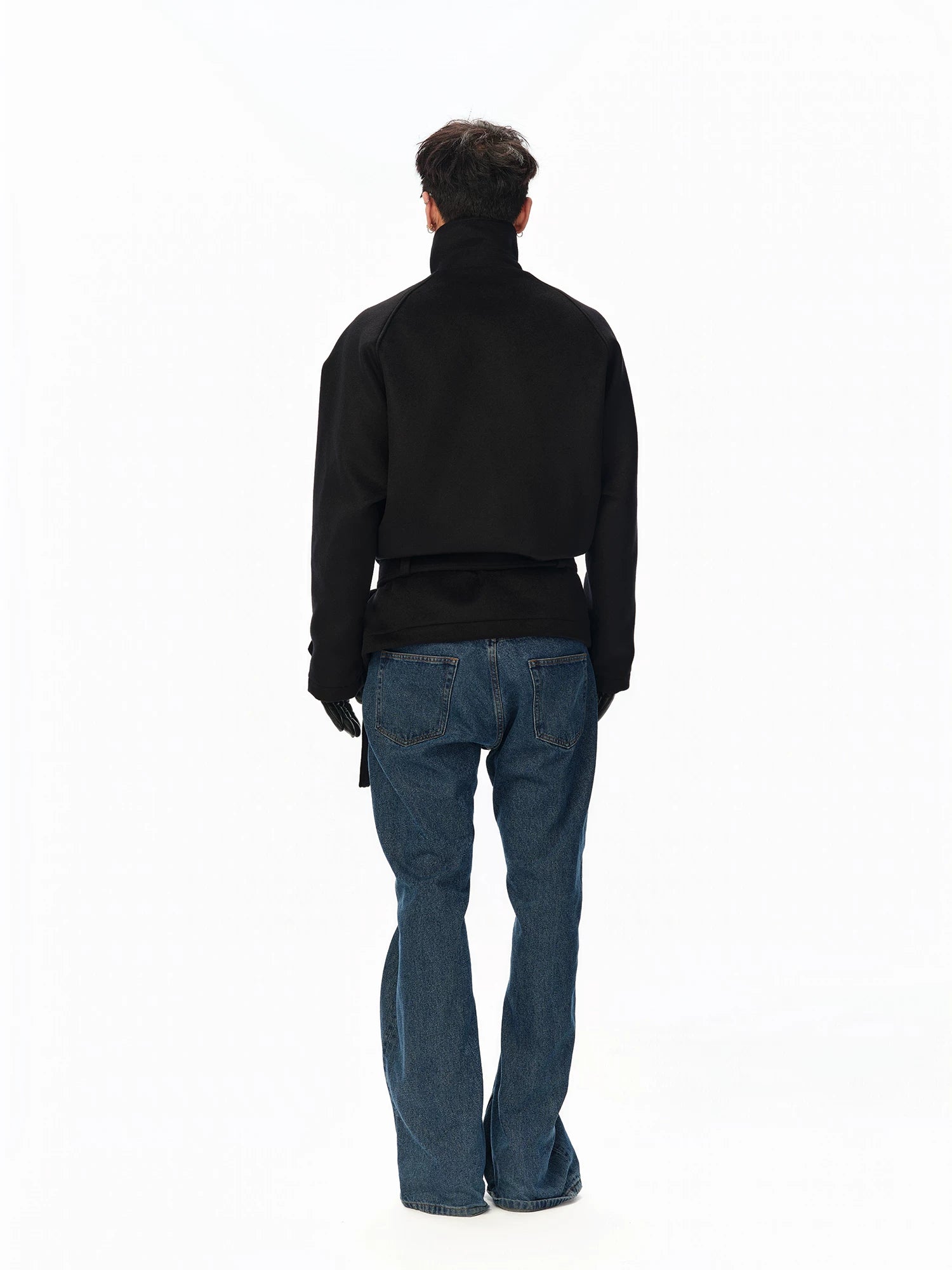 100% Wool Cropped Raglan Coat