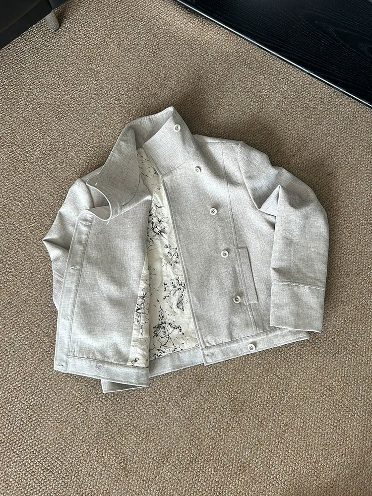 Vintage Irregular Floral Textured Fencing Jacket