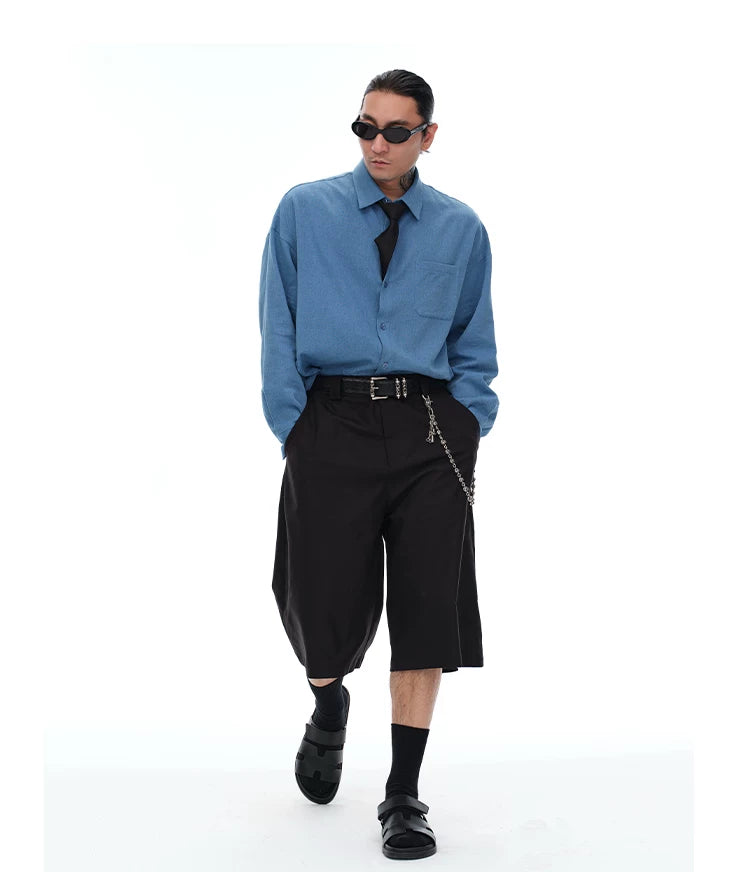 Men's Misty Blue Long Sleeve Shirts