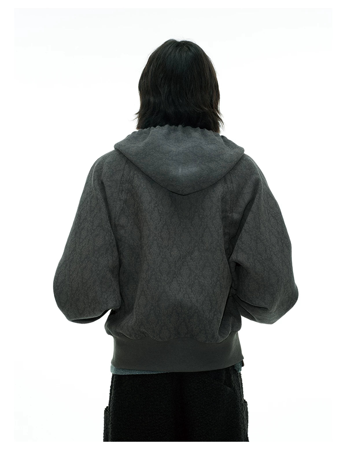 Zipper Jacquard Raglan Hoodie