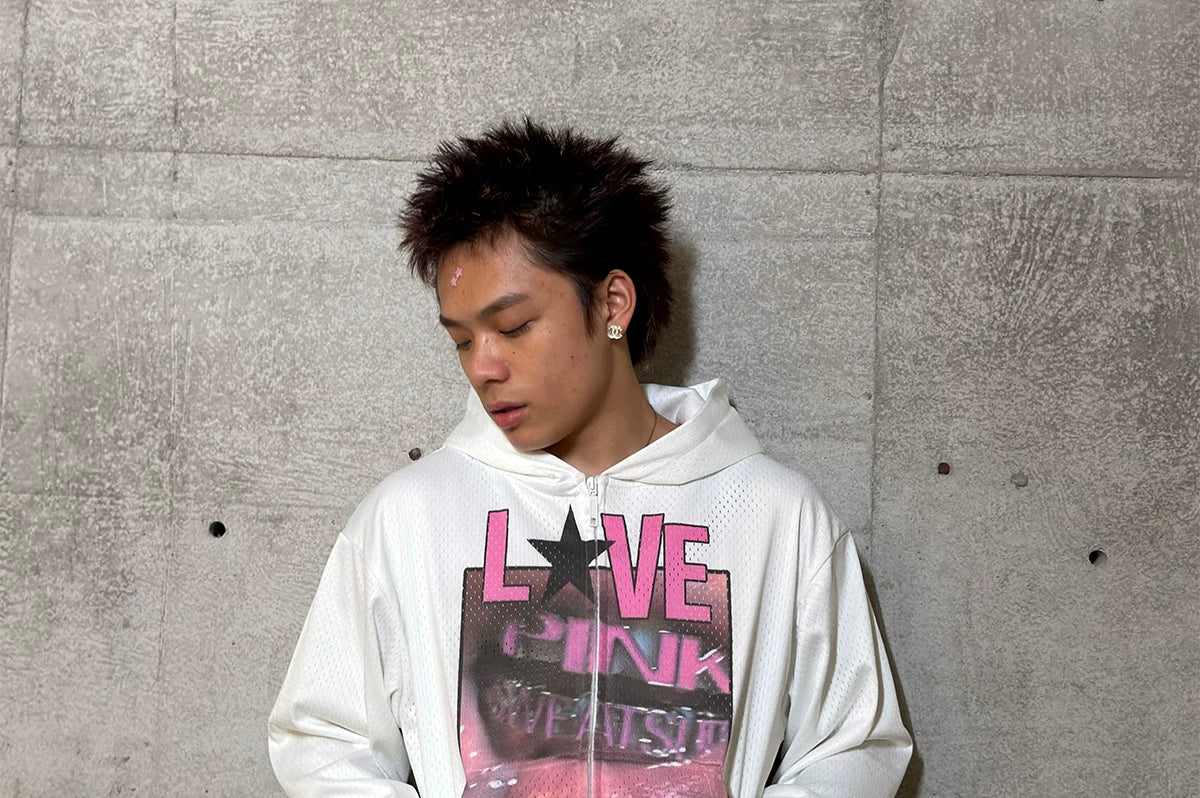 Fitted Crop Mesh Jersey Sweatshirt