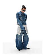 Stretchy Distressed Slim Cropped Denim Jacket