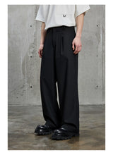 Draped Chain Texture Straight Leg Pants