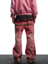 Double Waistband 3D Tiger Flare Jeans